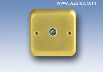 I11 电视信号插座 250V金色金属面板+铜件出口也门、约旦 