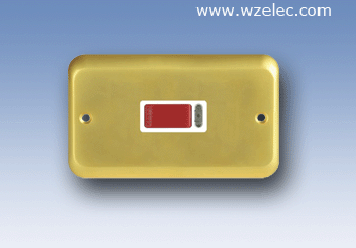 I18 45A带指示灯开关（3*6）金色金属面板铜件导电 