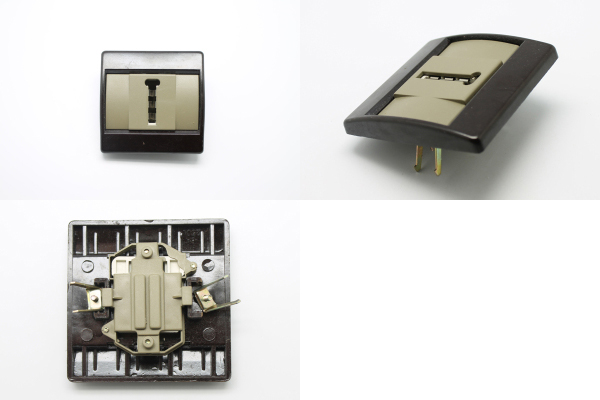 FG019A突尼斯米黄色ABS棕色胶木法式法标法规 电话插座
