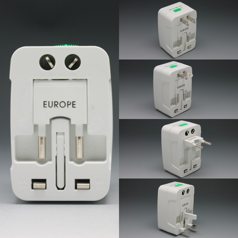 JF689 出国旅游国际旅行万能转换插头插座全球通USB电源转换器